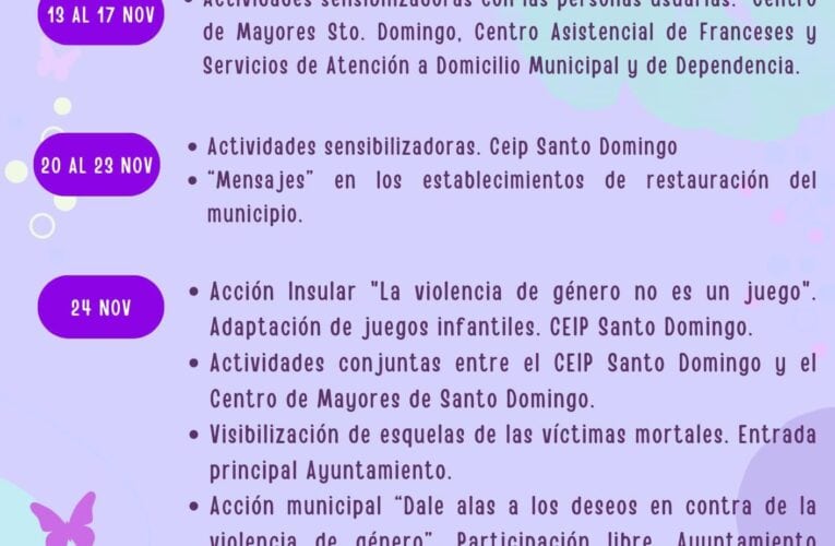 Garafía cuenta con un amplio programa para conmemorar el 25N