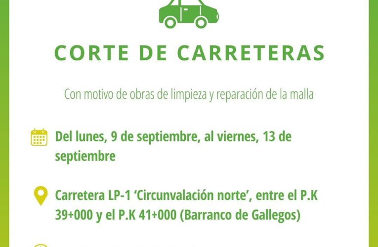 Corte carretera barranco de Gallegos